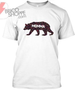Momma bear flower pattern TShirt