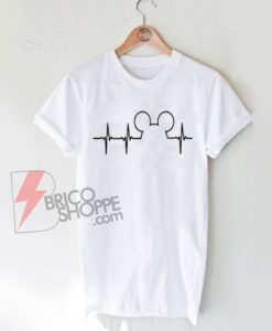 Disney T-Shirt , Mickey Mouse Heartbeat Graphic Tees Shirts On Sale
