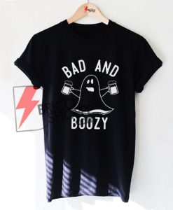 BAD & BOOZY Halloween Beer, Funny Halloween Shirt On Sale