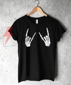 Metal Skeleton Hands T-Shirt On Sale