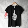 Skeleton Hand Fuck T-shirt on Sale