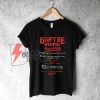 Don't Be Stupid Rules Shirt - Stranger Things T-Shirt