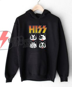 Kiss cat band Hoodie - Cat Rock Band Hoodie - Funny Kitty Kiss Band Hoodie