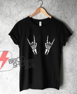 Skeleton hands metal Halloween T-Shirt - Funny's Halloween Shirt On Sale
