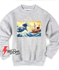 The great wave Kanagawa x Thousand Sunny - One piece Sweatshirt - Parody Sweatshirt - Funny Sweatshirt