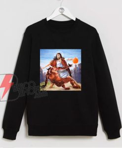 Jesus Crossing Up Satan Basketball Sweatshirt - Funny Sweatshirt