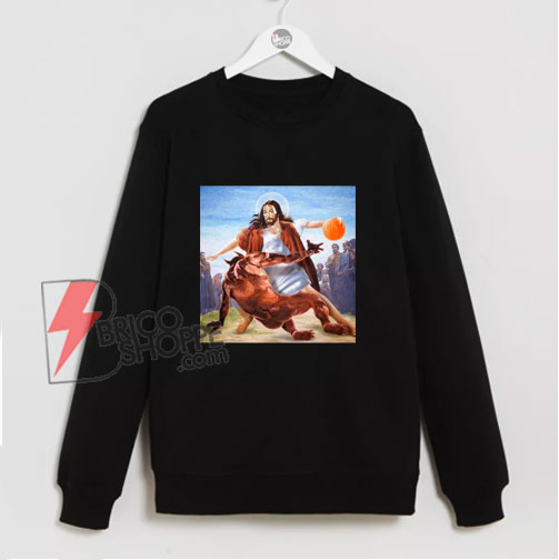 Jesus Crossing Up Satan Basketball Sweatshirt - Funny Sweatshirt