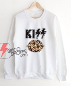 kiss leopard Sweatshirt - Funny Sweatshirt On Sale