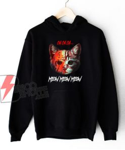 Meow Meow Halloween Scary Cat Mask Hoodie - Funny Hoodie