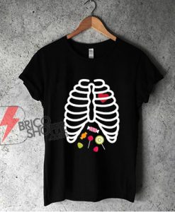 Skeleton Rib Cage Heart Candy Cute Shirt - Funny Halloween Shirt