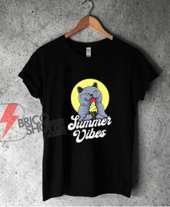 Summer Vibes Ice Cream Cone – Cat Lover Shirt - Funny Shirt