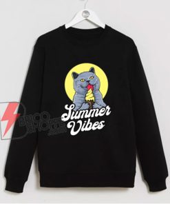 Summer Vibes Ice Cream Cone – Cat Lover Sweatshirt - Funny Sweatshirt