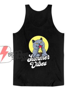 Summer Vibes Ice Cream Cone – Cat Lover Tank Top - Funny Tank Top