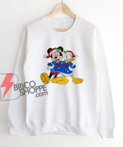 Walt Disney Christmas MICKEY MOUSE DONALD DUCK Sweatshirt - Christmas Sweatshirt - Funny Sweatshirt