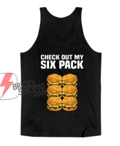Burger Six Pack Fitness Exercise Gym Funny Fast Food Tank Top – Funny Tank Top On Sale – Parody Tank Top