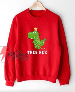 Funny Christmas Dinosaur Tree Rex Sweatshirt - Funny Christmas Sweatshirt