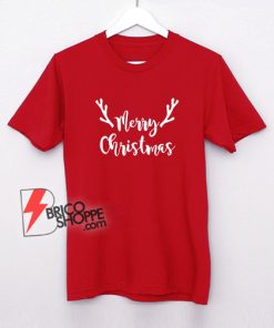 Merry Christmas Deer Horn T-Shirt