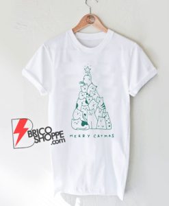 Merry-Catmas-TShirt---Funny-Cat-Christmas-Tree-T-Shirt