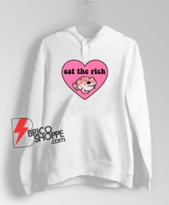 Eat The Rich Frog - purple hearts Hoodie